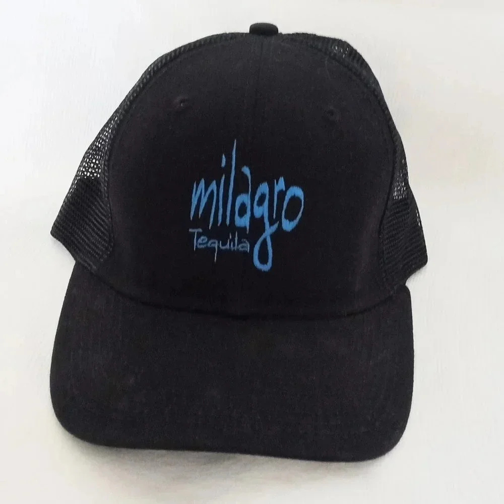 Milagro tequila mesh black snap back baseball hat